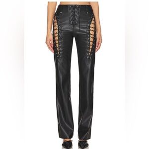 Xenia Leather Black Pants I.AM.GIA Sz M
